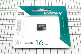 Карта памяти micro SDHC 16Gb Smartbuy class10 без адаптера