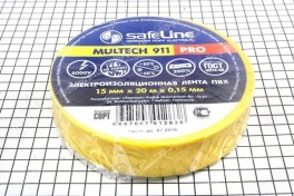 Изолента  "Safeline" 15 мм х 20 м жёлтая