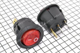Переключатель IRS-101-8C  с подсветкой круглый (on-off) (красный)