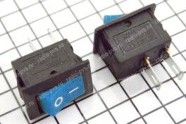 Переключатель SMRS-101-1C2 (KCD5-101) микро без подсветки (on-off) (синий) (3А 250В)