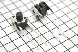 Кнопка мини  6х6 (KFC-A06-HD)  2 pin  вертикальная H- 6 мм