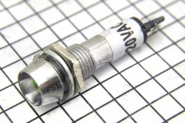 Лампочка  110/220 V металл с отражателем (зелёная) (D-8 мм, крепёж гайка, уст D-8мм)