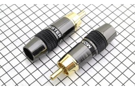 Штекер RCA "тюльпан" металл gold  MONSTER CABLE чёрный