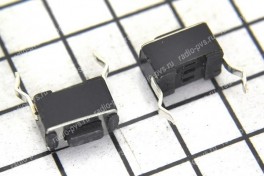 Кнопка мини  6х3,5   2 pin  горизонтальная  H- 4,3 мм