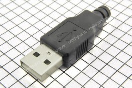 Штекер USB A на кабель с обтюратором