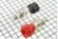 Гнездо приборное с прозрачной вставкой малое JS-900 под (D-3мм)  красное, чёрное