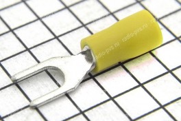 Клемма вилочная D-4 мм  жёлтая    (уп 100 шт)