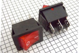 Переключатель IRS-202-1C (KCD2-202N-2) с подсветкой широкий 2(on-on)  (красный)