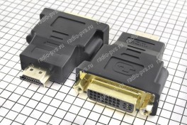 Переходник  шт-HDMI х гн-DVI-D (24+5) (металл gold)