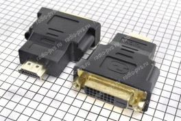 Переходник  шт-HDMI х гн-DVI-D (24+1) (металл gold)