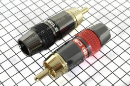 Штекер RCA "тюльпан" металл gold  MONSTER CABLE красный