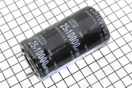 Конденсатор 10000,0 х 25 V (25 х 36) 105°  (жесткие выводы)