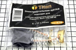 Щётка электроугольная  6х12х16 пруж, клеммы, уши вверх для кит.перф. Электроприбор,Энергомаш,Штурм 1400-1800WT (мод476)