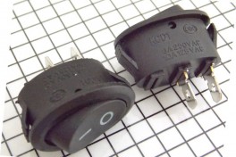 Переключатель RS-101-6C (KCD1-101-9) без подсветки овальный (on-off) (чёрный)