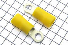 Клемма кольцевая D-4 мм  жёлтая  (уп 100 шт)