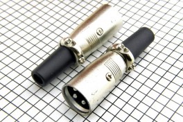 Штекер XLR (Canon)  на кабель 3 pin  с хомутом