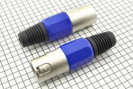 Штекер XLR (Canon)  на кабель синий