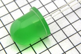 Светодиод  FYL-10003GD - (30mcd -60°)  зелёный матовый  D-10 мм