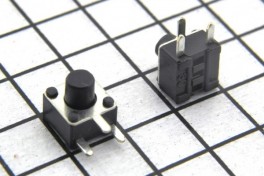 Кнопка мини  4,5х4,5   3 pin  вертикальная  H- 5 мм