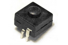 Кнопка KFT 311  горизонтальная, квадратная, 2 pin, с фиксацией, на замыкание (красная) 12х12 мм