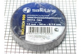 Изолента  "Safeline" 15 мм х 20 м серо-стальная