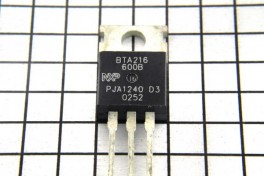 Тиристор BTA 216-600B  (16A, 600V) TRIACs  (TO-220AB)