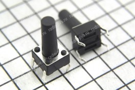 Кнопка мини  6х6   4 pin  горизонтальная  H-13 мм