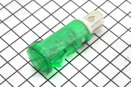 Лампочка  110/220 V пластик цилиндрическая MDX 11A (зелёная) (D-11 мм, крепёж защёлка, уст D-9 мм)  China