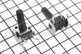 Кнопка мини  6х6 (KFC-A06-HD)  2 pin  вертикальная H-13 мм   (TS)