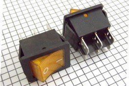 Переключатель IRS-202-1C (KCD2-202N-2) с подсветкой широкий 2(on-on)  (жёлтый)