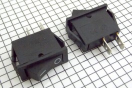 Переключатель RS-101-11C3 (KCD3-101)  без подсветки узкий (on-off) (чёрный)