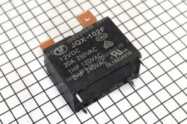 Реле  12В 20А JQX-102F (20A240V DC12V) 30x16x22 мм, 4 pin на плату, 2 pin вверх под клеммы 6,3 мм