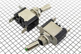 Тумблер ASW-07D  (on-of)  2 pin  с подсветкой  12V/20A  (зелёный)