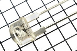 Светодиод  белый прозрачный цилиндр 8 х7,0 мм (для фонариков)