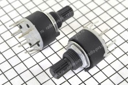 Переключатель роторный SR16-1-6  без подсветки (6 положений) 3A16V, на корпус под М-8 мм. С гайкой