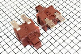 Кнопка KAN-L5  прямоугольная, 2 pin, с фиксацией, на замыкание, уст 19х13 мм, вывода 6,3 мм вертикальные