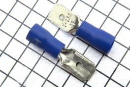 Штекер плоский 6,3х0,8  синий   (уп 100 шт)