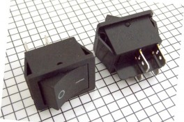 Переключатель RS-201-3А (KCD2-201-2) без подсветки широкий 2(on-off)  (чёрный)