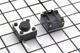 Кнопка мини  6х6   2 pin  вертикальная H- 4,5 мм (TS)