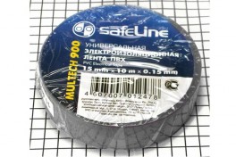 Изолента  "Safeline" 15 мм х 10 м серо-стальная