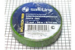 Изолента  "Safeline" 15 мм х 20 м зелёная