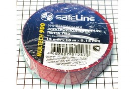 Изолента  "Safeline" 15 мм х 10 м красная